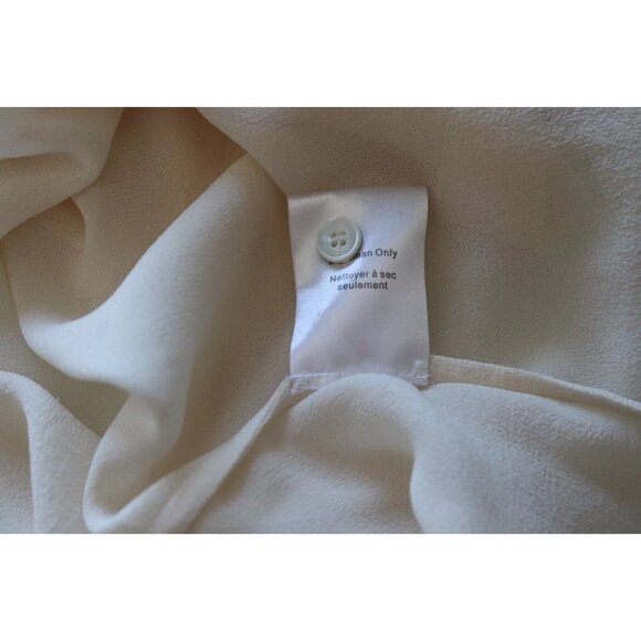 Aritzia T. Babaton Womens Size XXS Ivory Blouse Sheer Silk Shirt Long Sleeve Top - Picture 11 of 11